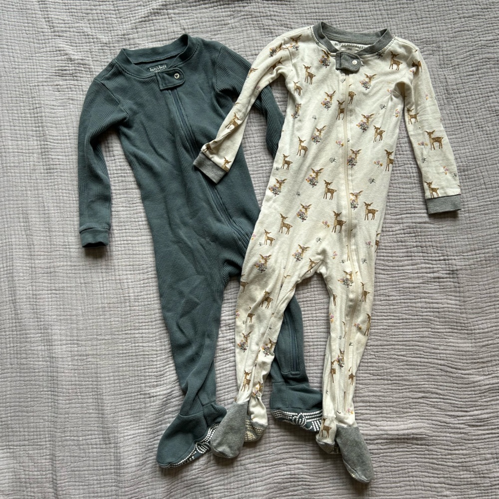 Burt’ Bees Organic Cotton One-Piece Sleepers - Pack of 2